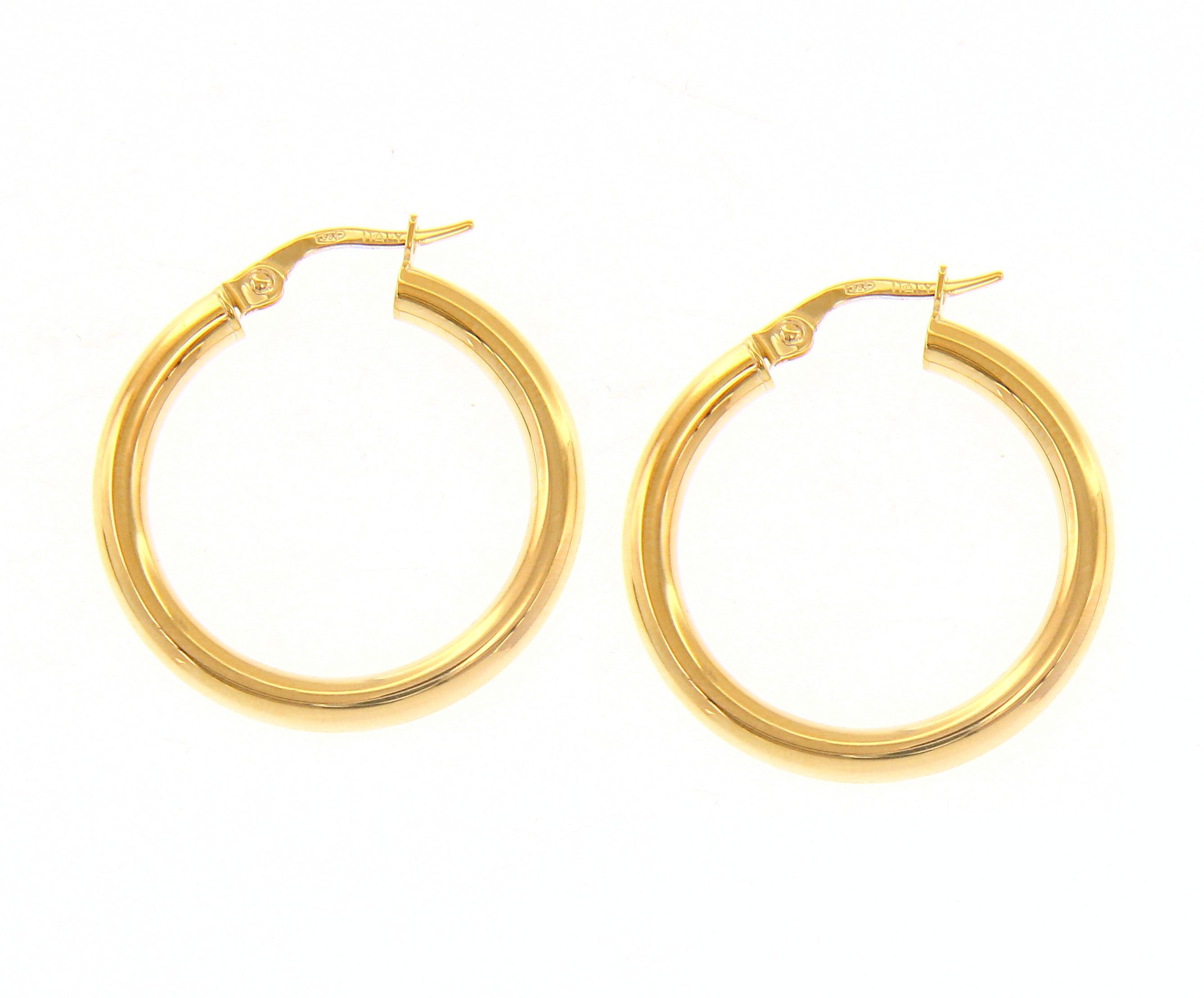 Golden hoop earrings 14k (code S160644)